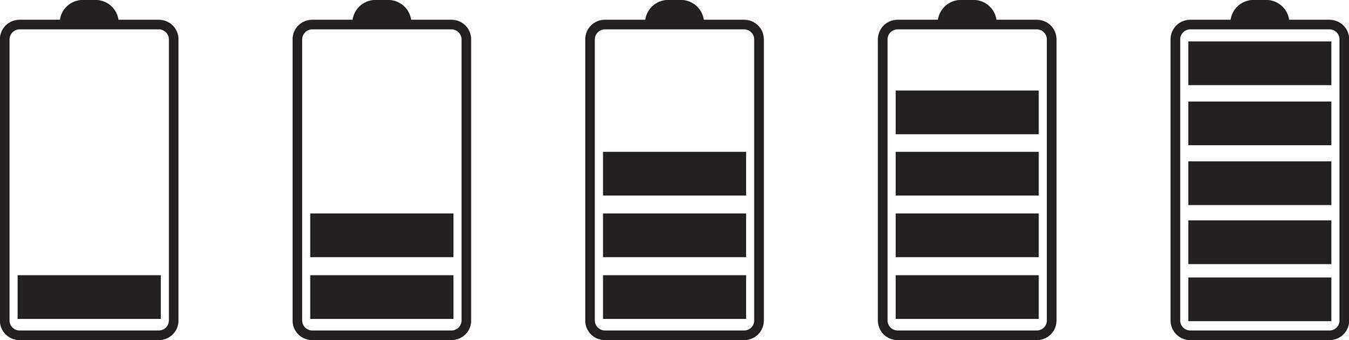 battery icon set. icon collection design battery level indicators. Set of battery charge level, electricity, power icon vector