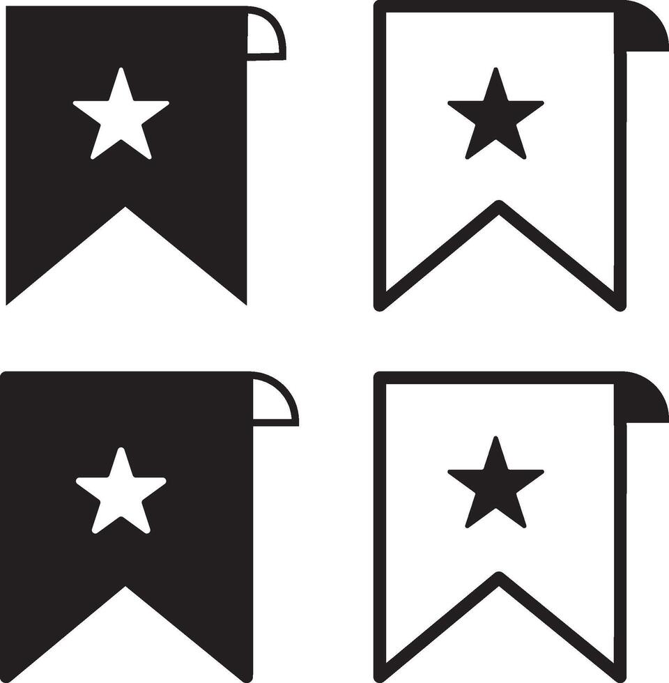 Bookmark favorite icon set inline style ,Bookmark icon set. Save sign collection. Bookmarks for Phone. vector