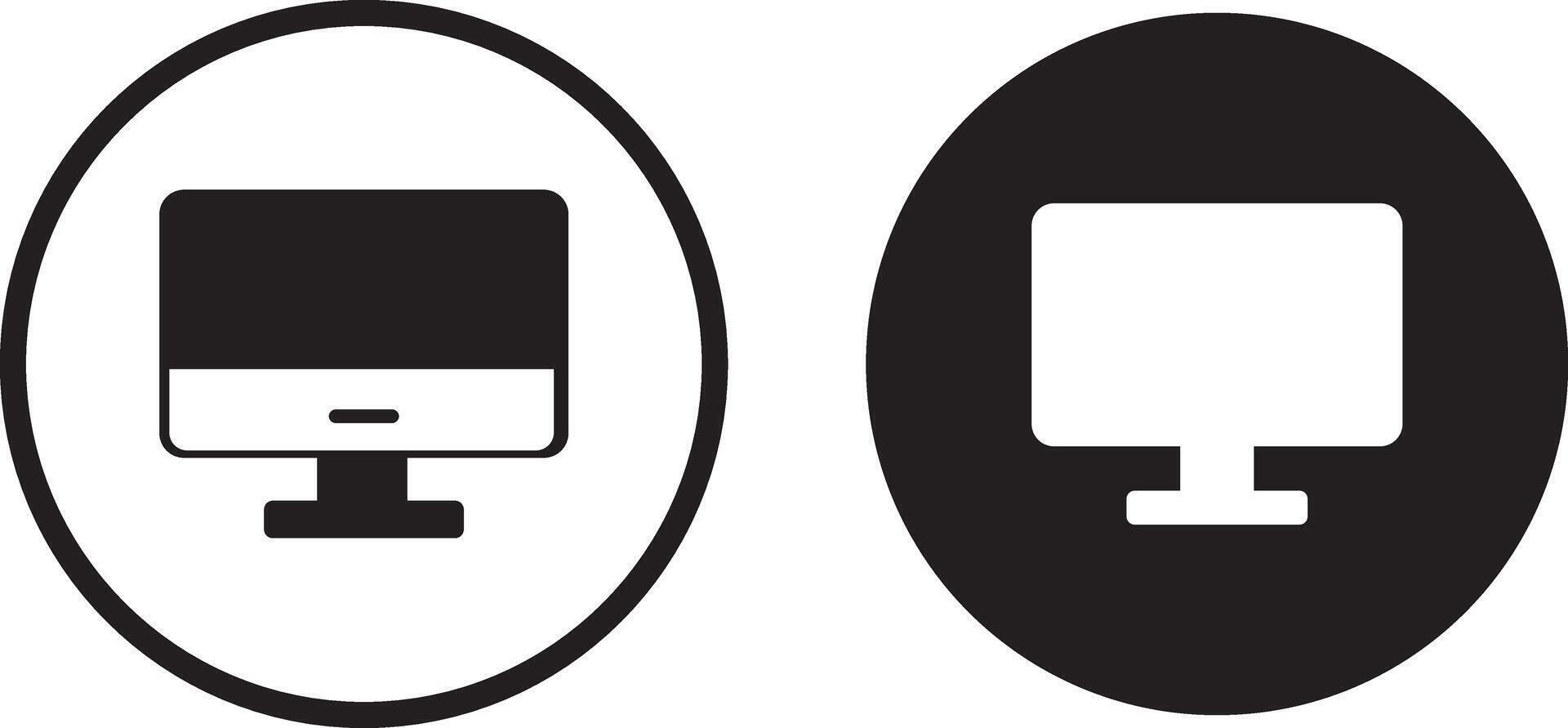 Desktop computer line icon, Workplace symbol, sign, linear vector