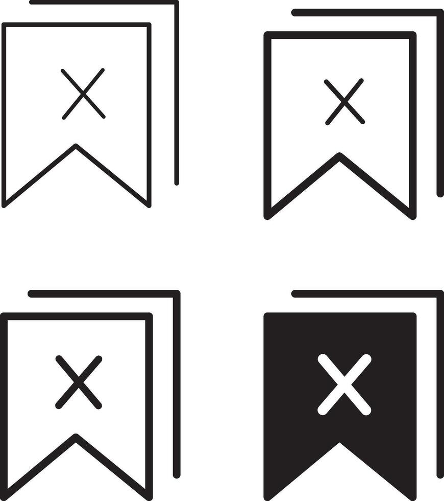 Flat Design Book Icon Set, color, bookmark buttons set vector