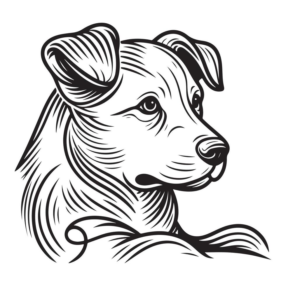 An image of a black puppy on a white background vector