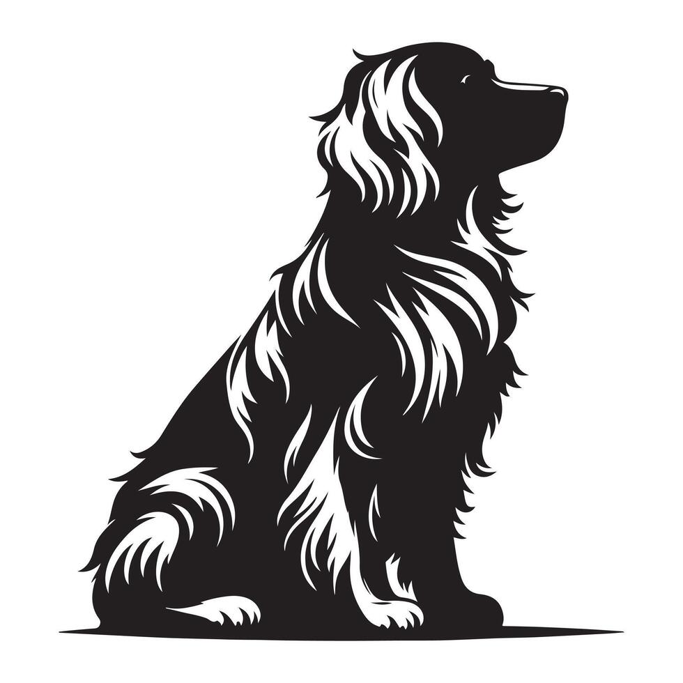 An eye-catching outline of a dog's head in black and white that highlights the fur and eyes vector