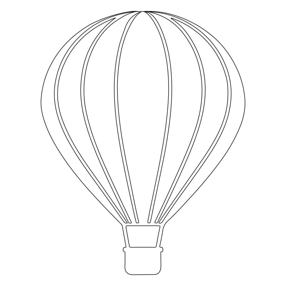 Hot Ballon Air Line Drawing vector