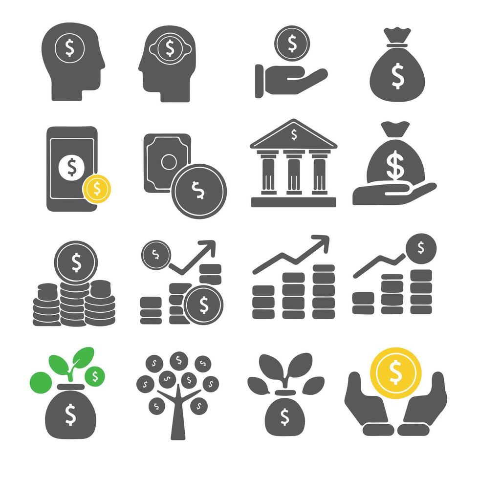 The Set Of Money Icon Illustration vector