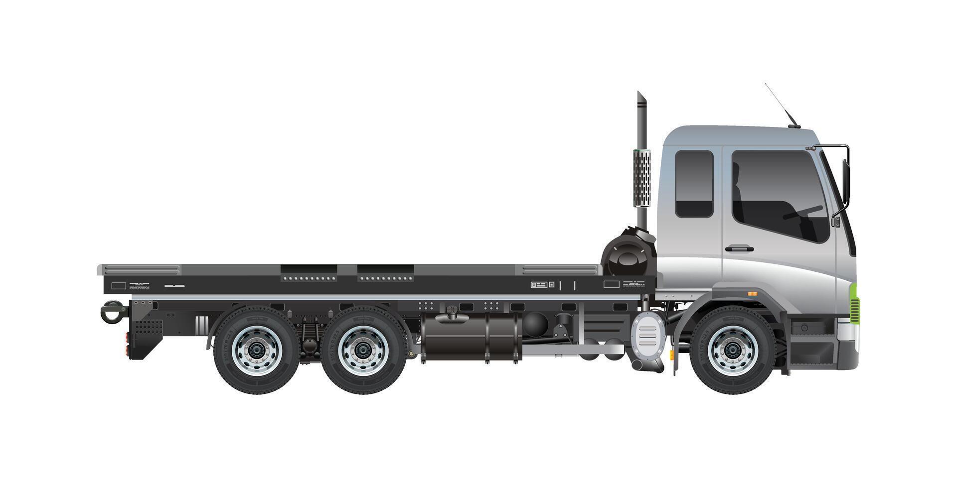 Truck Trailer Medium cargo without container box 3D illustration vector