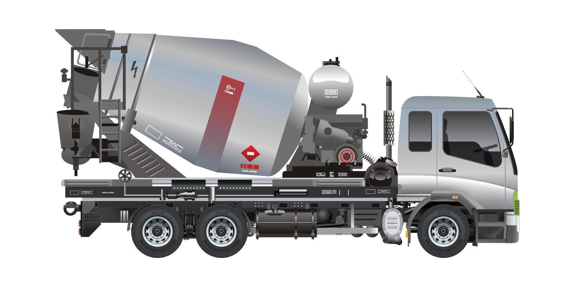 Vehicle Concrete mixer heavy truck for construction service 3D illustration vector