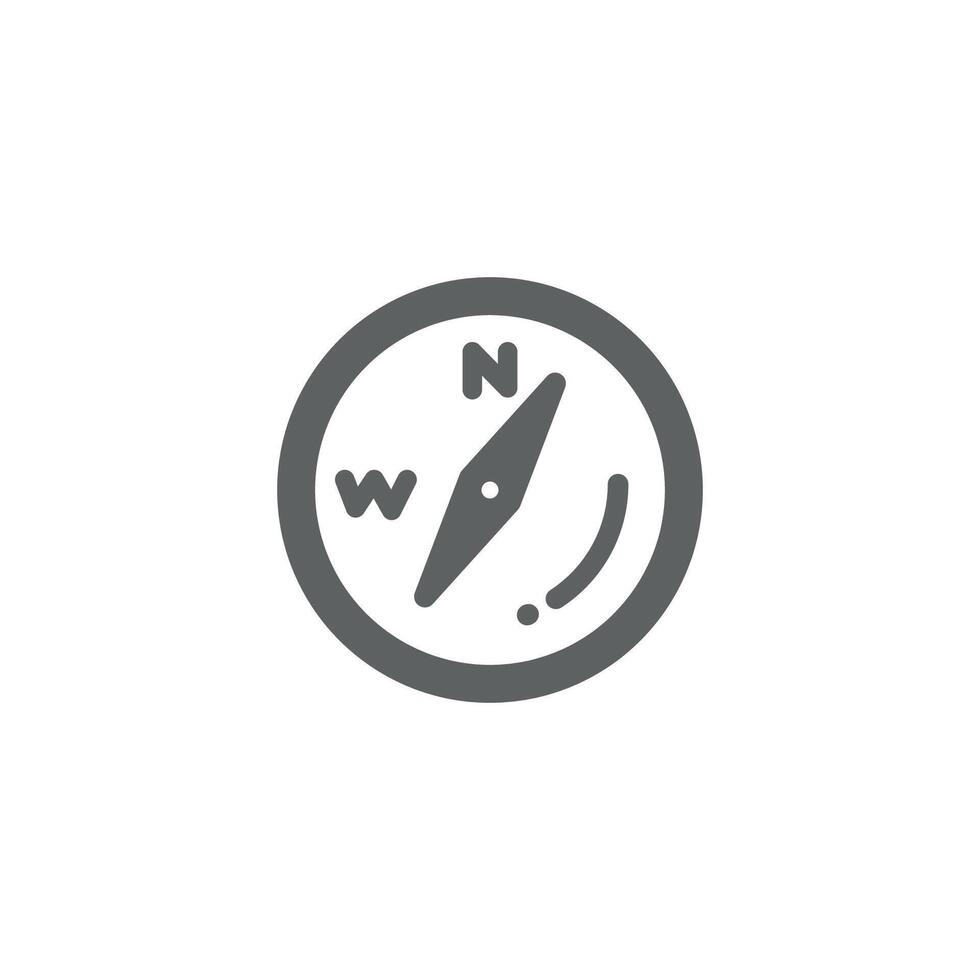 illustration of compass outline design, simple directions. vector