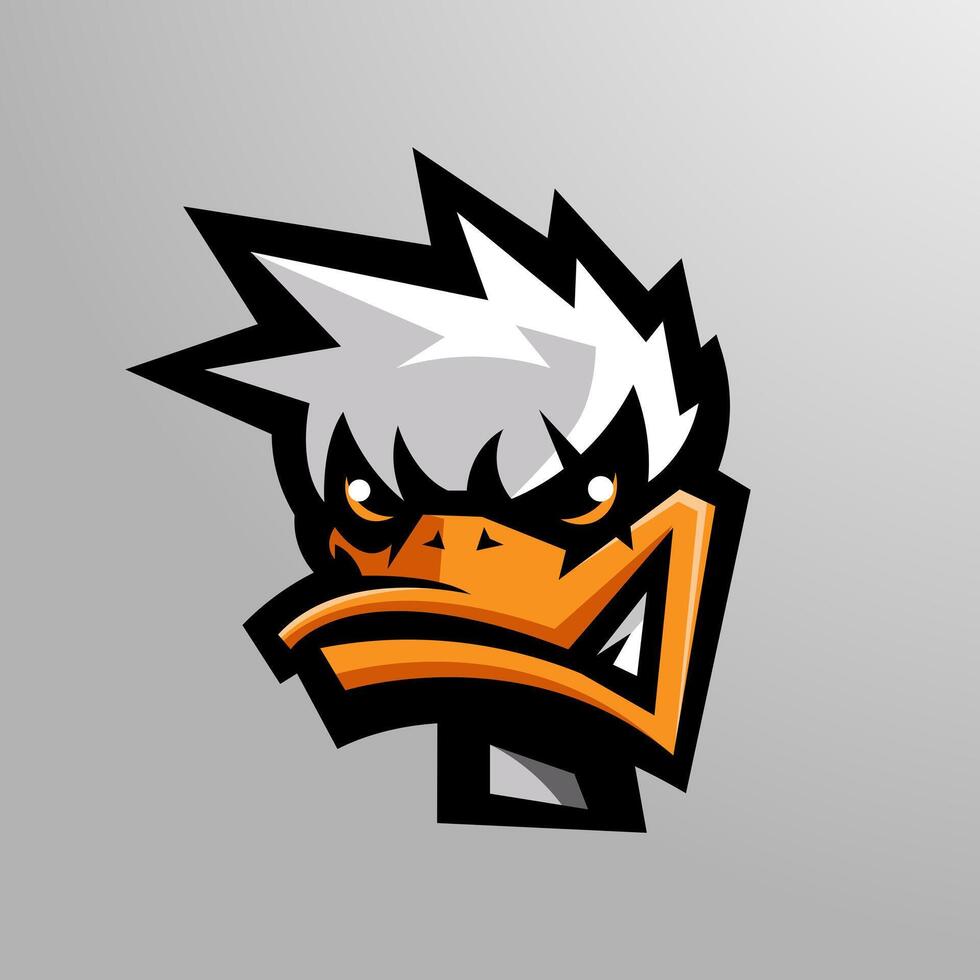 Angry Duck cartoon mascot logo vector