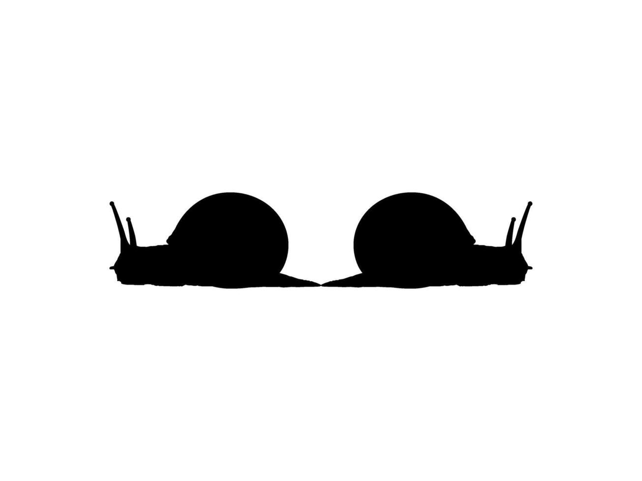 Silhouette of the Snails are also called Escargot, Flat Style, Pair Animal Series, can use for Logo, Art Illustration, Apps, Website or Graphic Design Element. Flat and Editable. vector