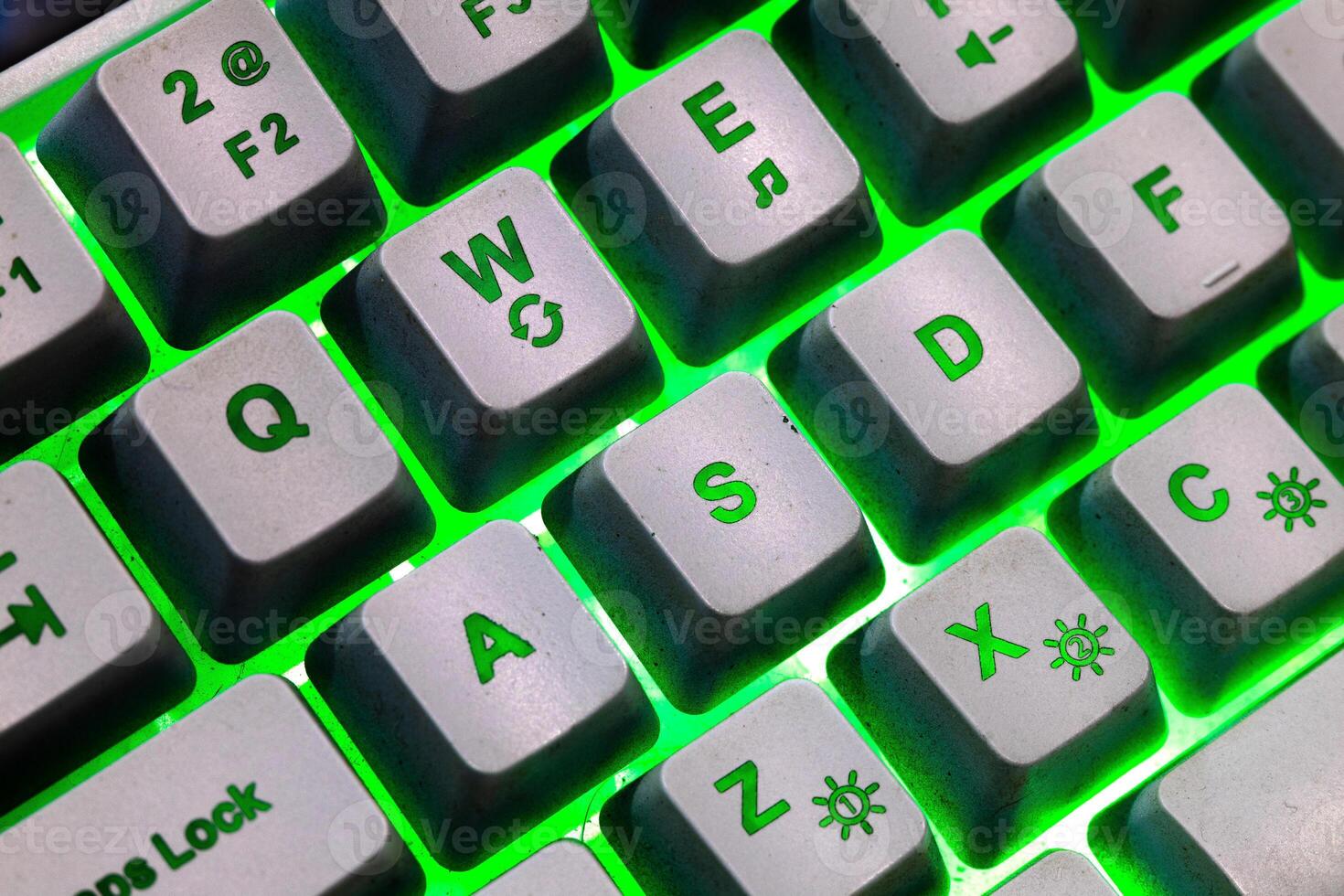 Bright green rgb Keyboard, RGB WASD Button photo