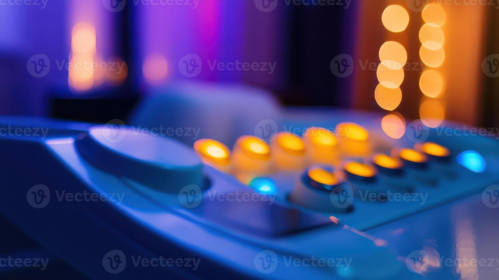 A close up of a machine with many lights photo