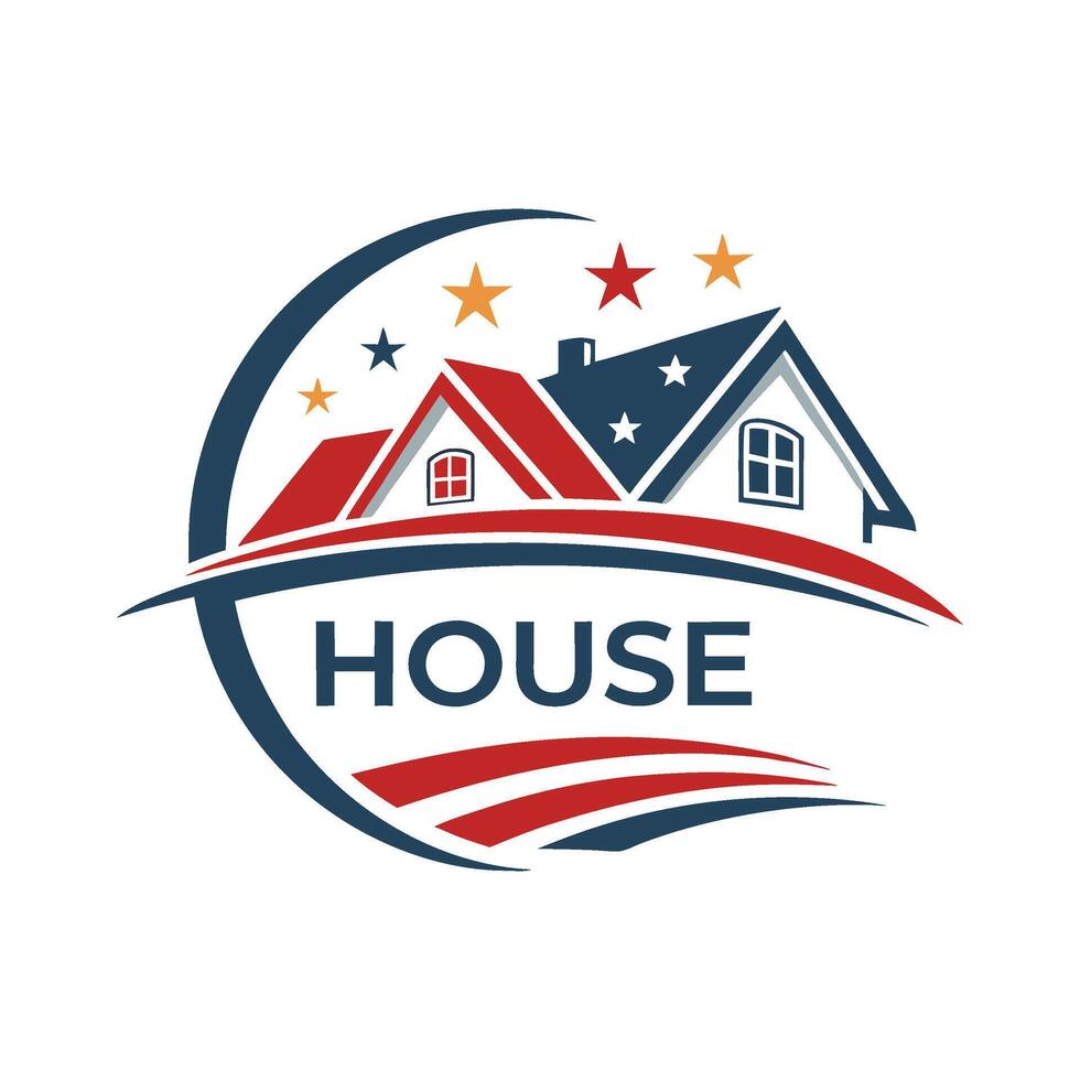 Real estate house logo design vector