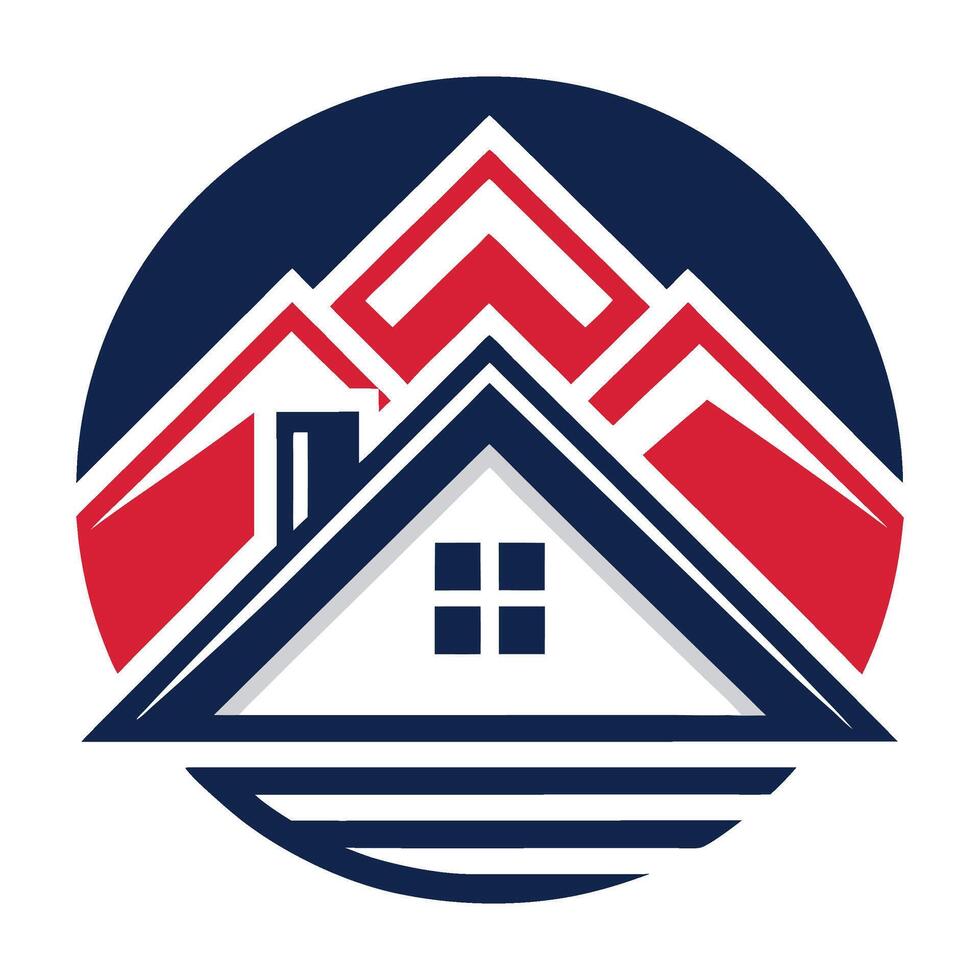 a house with a mountain in the background, real estate company logo vector