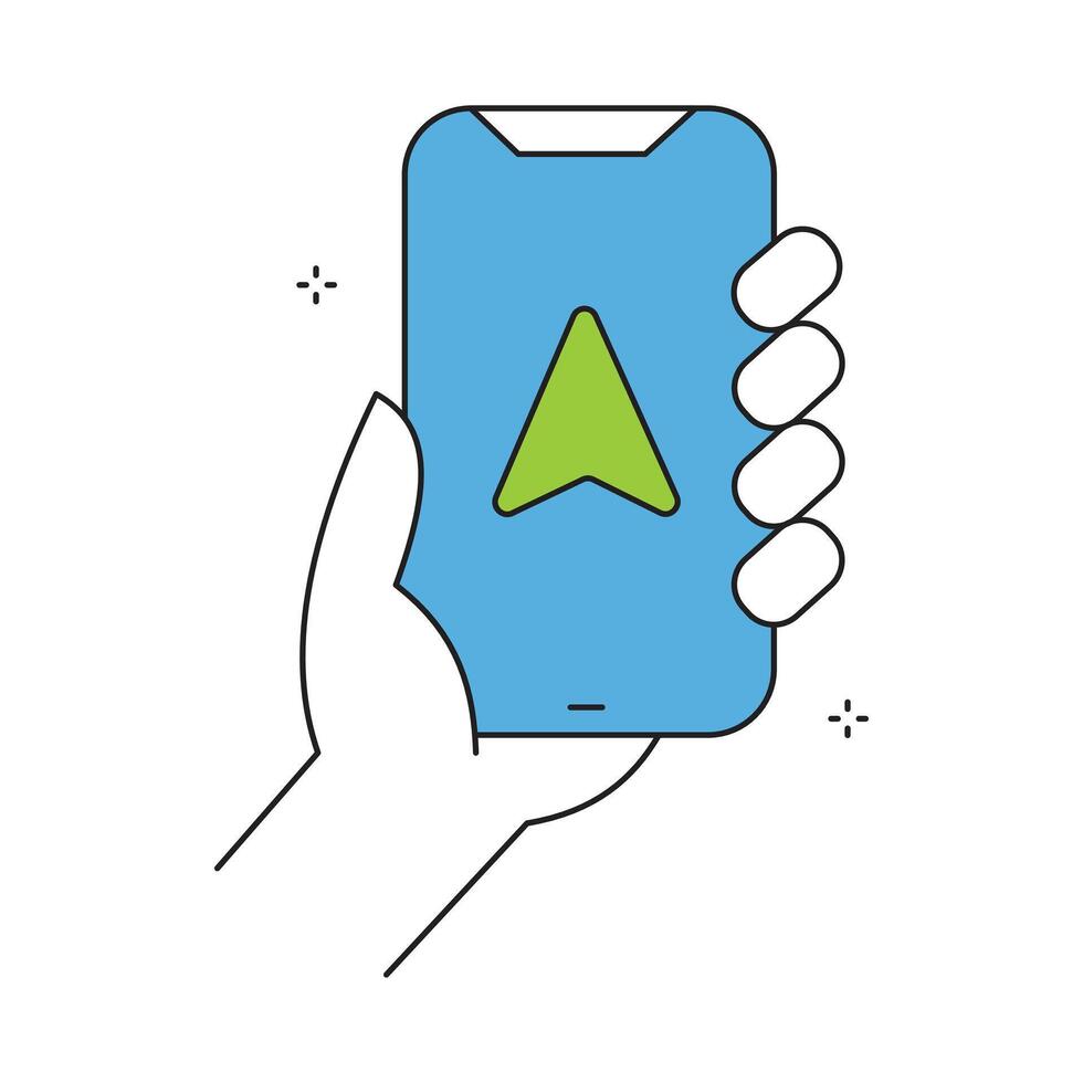 GPS Locator Smartphone Navigation Icon Design vector
