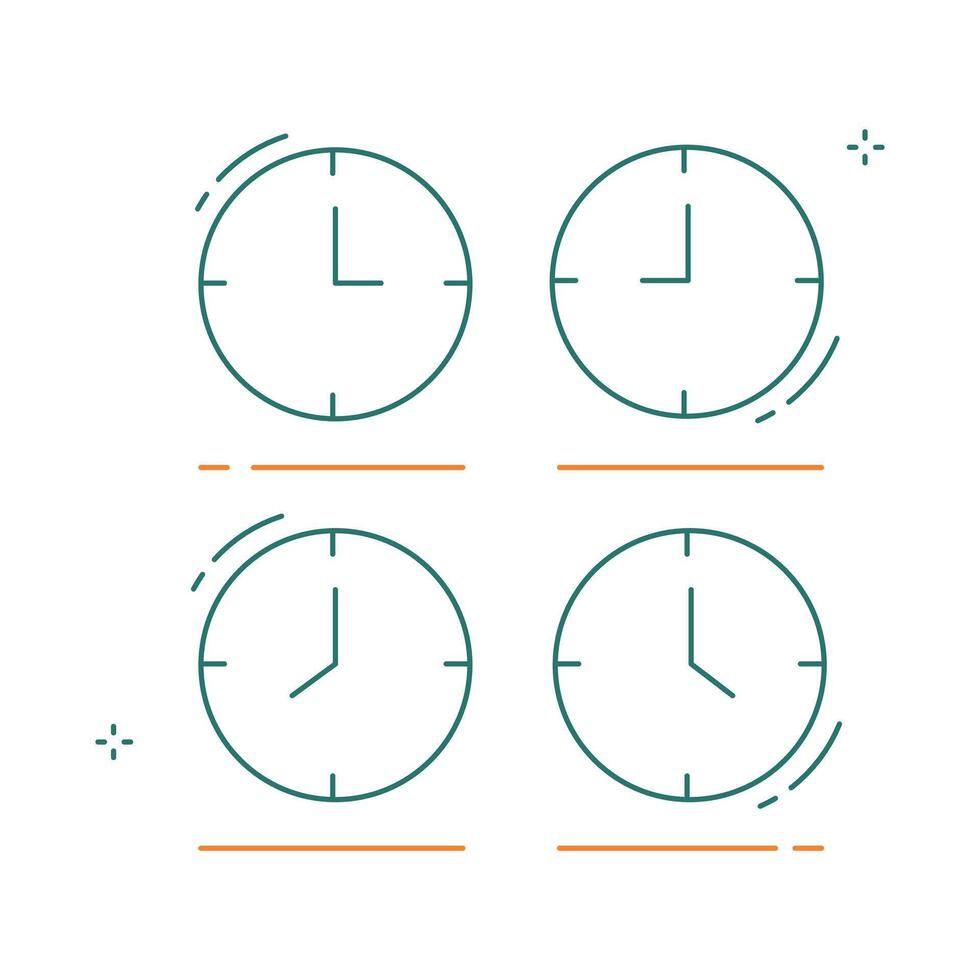 Global Timezone Clock Icon Design vector