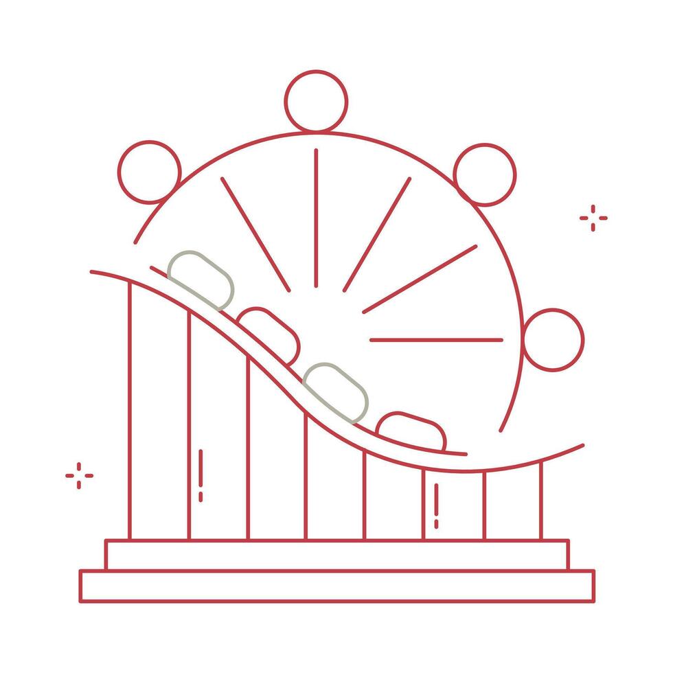 Adventure Amusement Park Illustration Icon Design vector