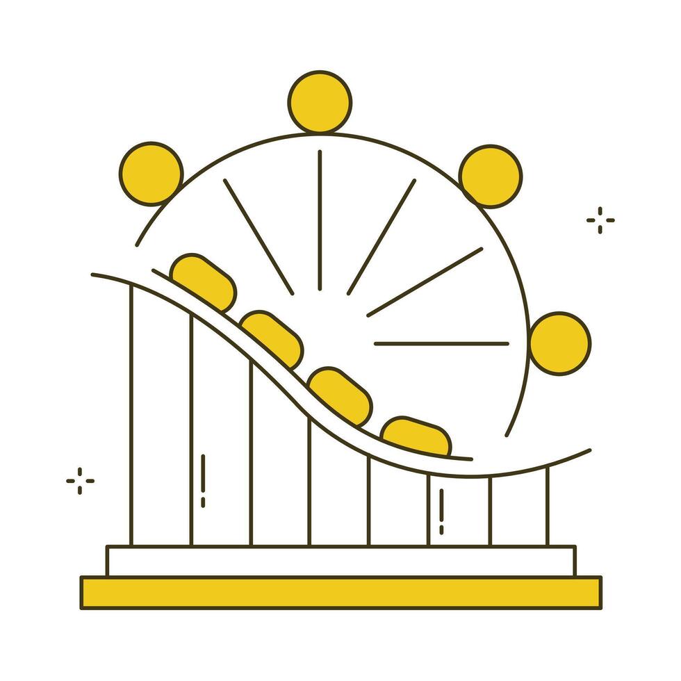 Thrilling Amusement Park Rides Icon Design vector