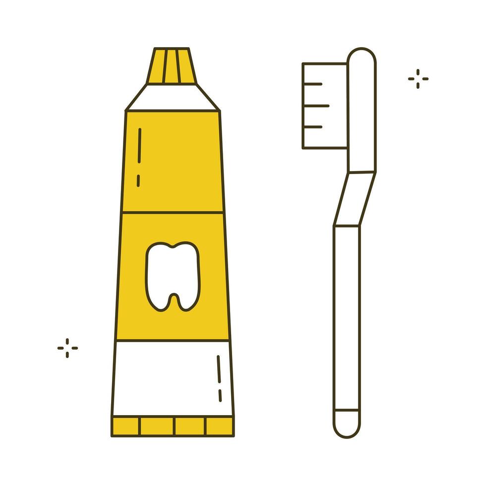 Hygiene Essentials Toothbrush and Toothpaste Icon Design vector