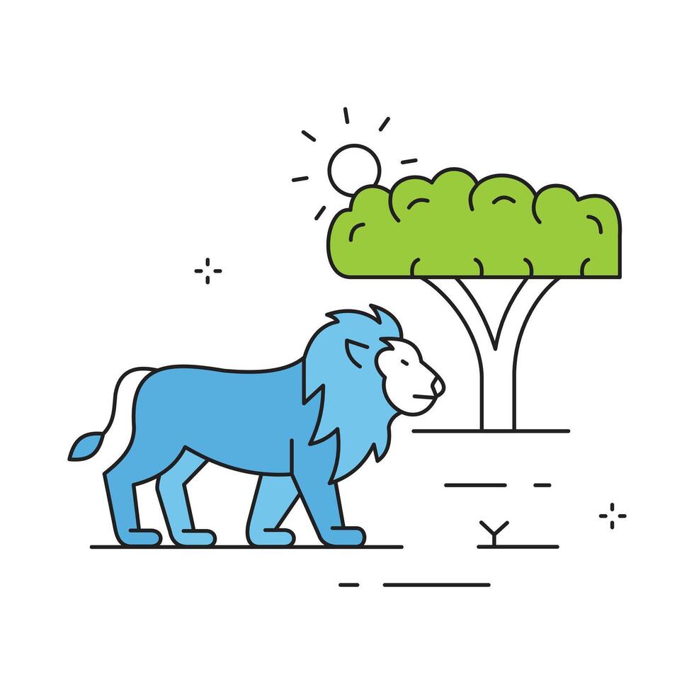 King of Jungle Lion Icon Design vector