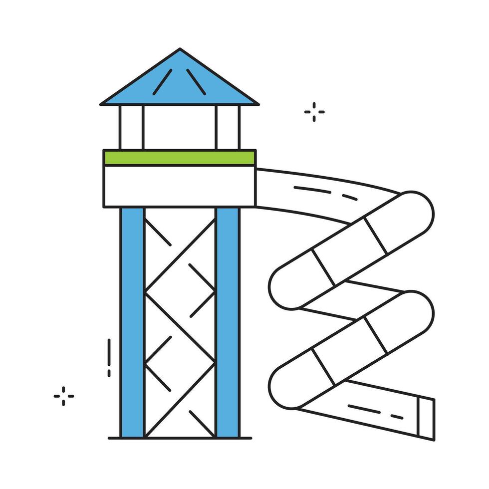 Pool Water Slide Summer Icon Design vector