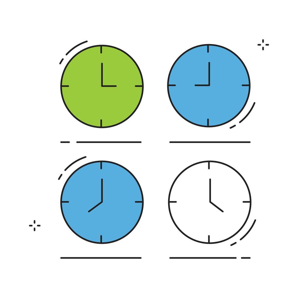 Office Wall Timezone Clocks Icon Design vector