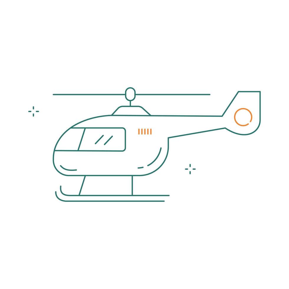 Rotorcraft Helicopter Flying Icon Design vector