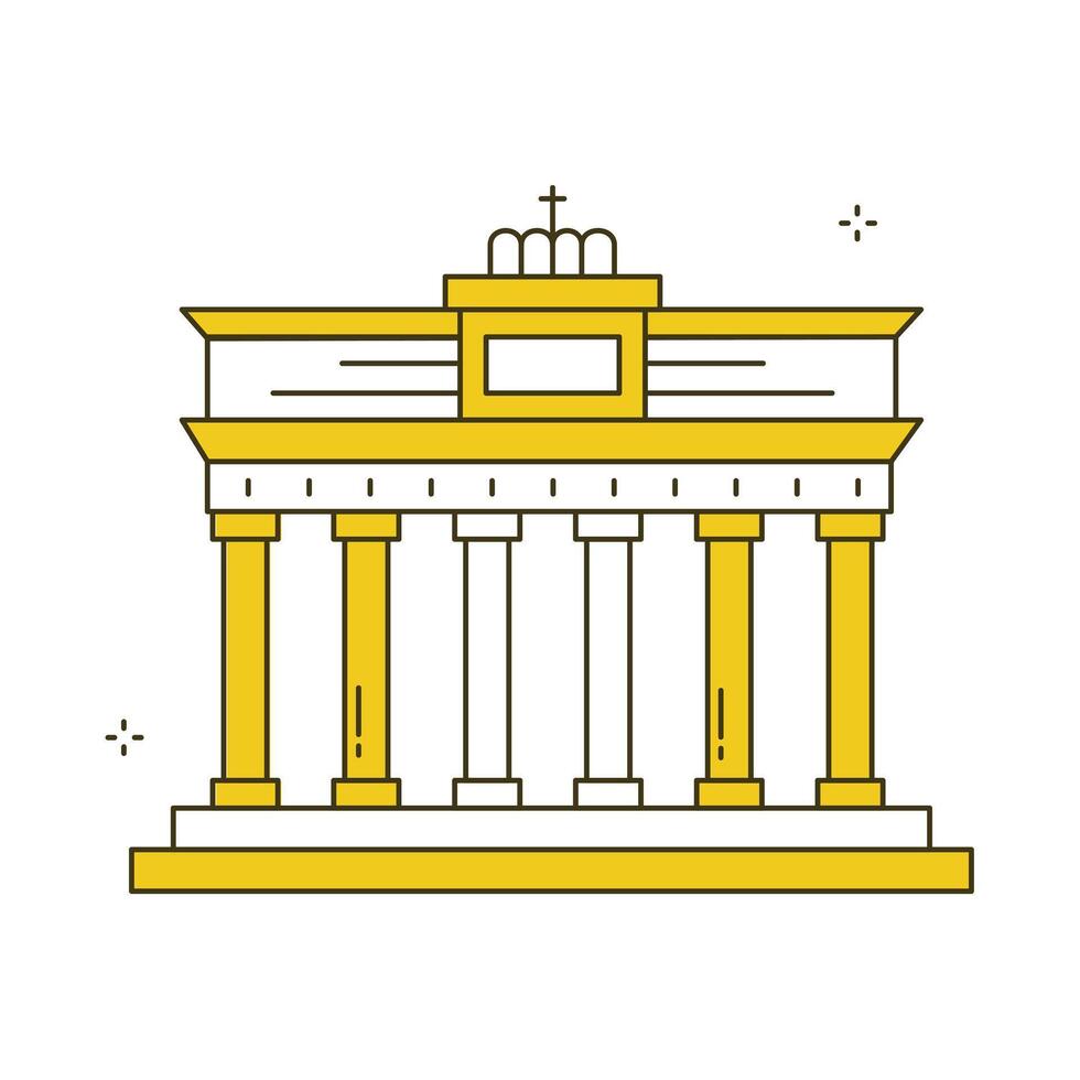 Berlin Brandenburg Iconic Structure Icon Design vector