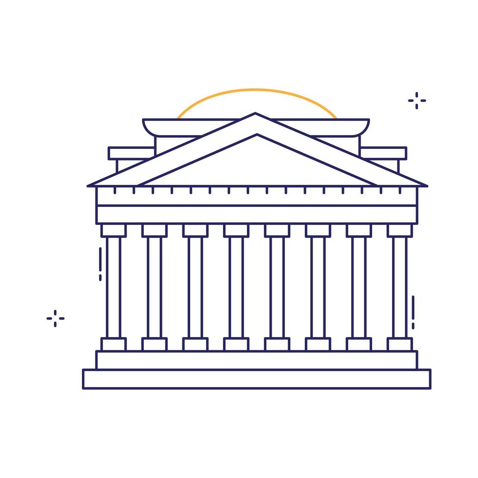 Roman Pantheon Iconic Monument Icon Design vector