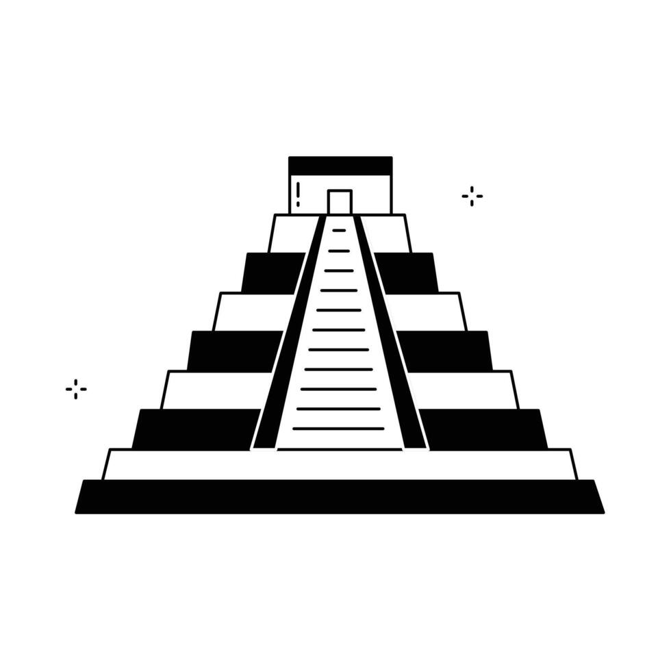 Chichen Itza Mayan Pyramid Icon Design vector