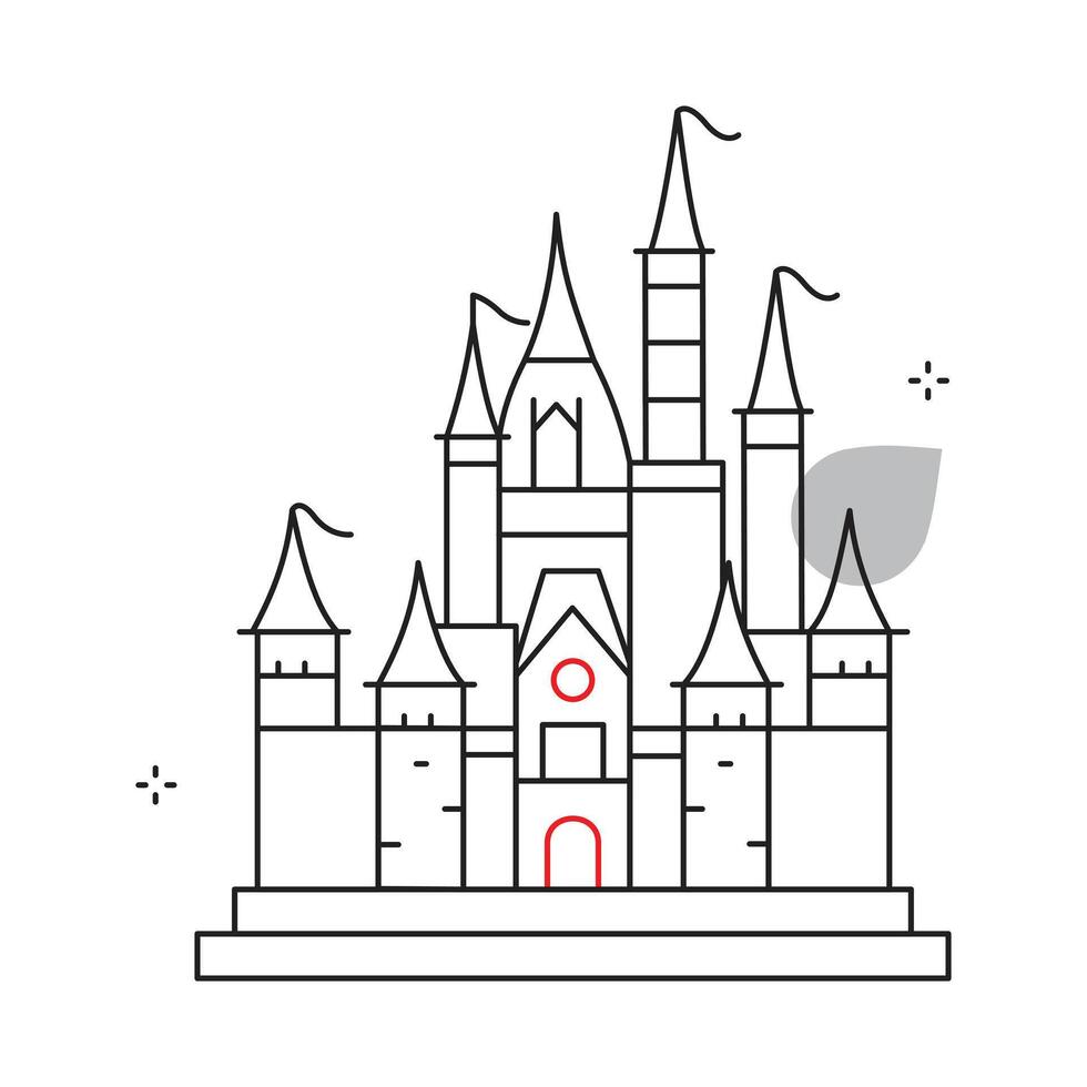 Dreamland Castle Icon Design vector