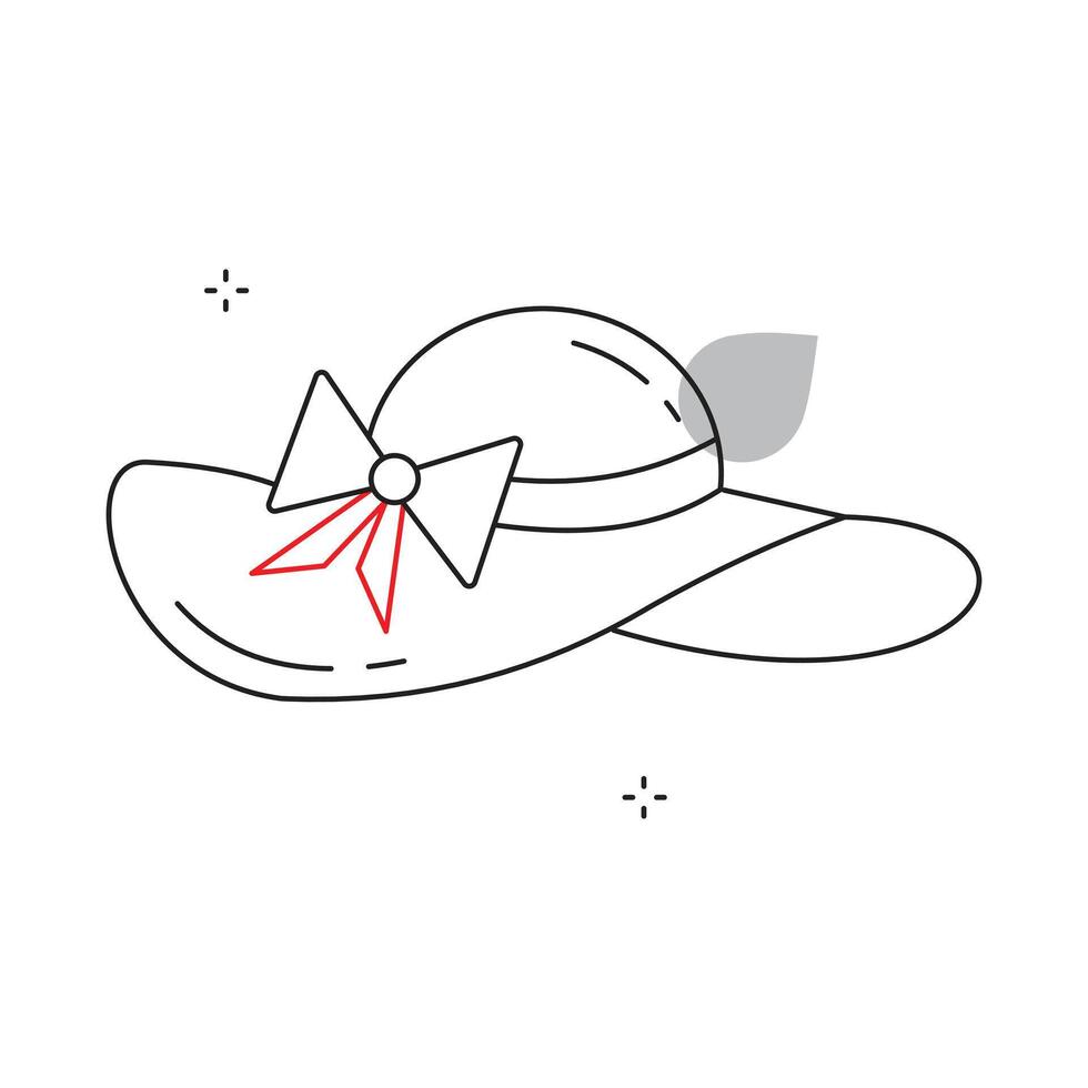 Seaside Straw Wide Brim Hat Icon Design vector