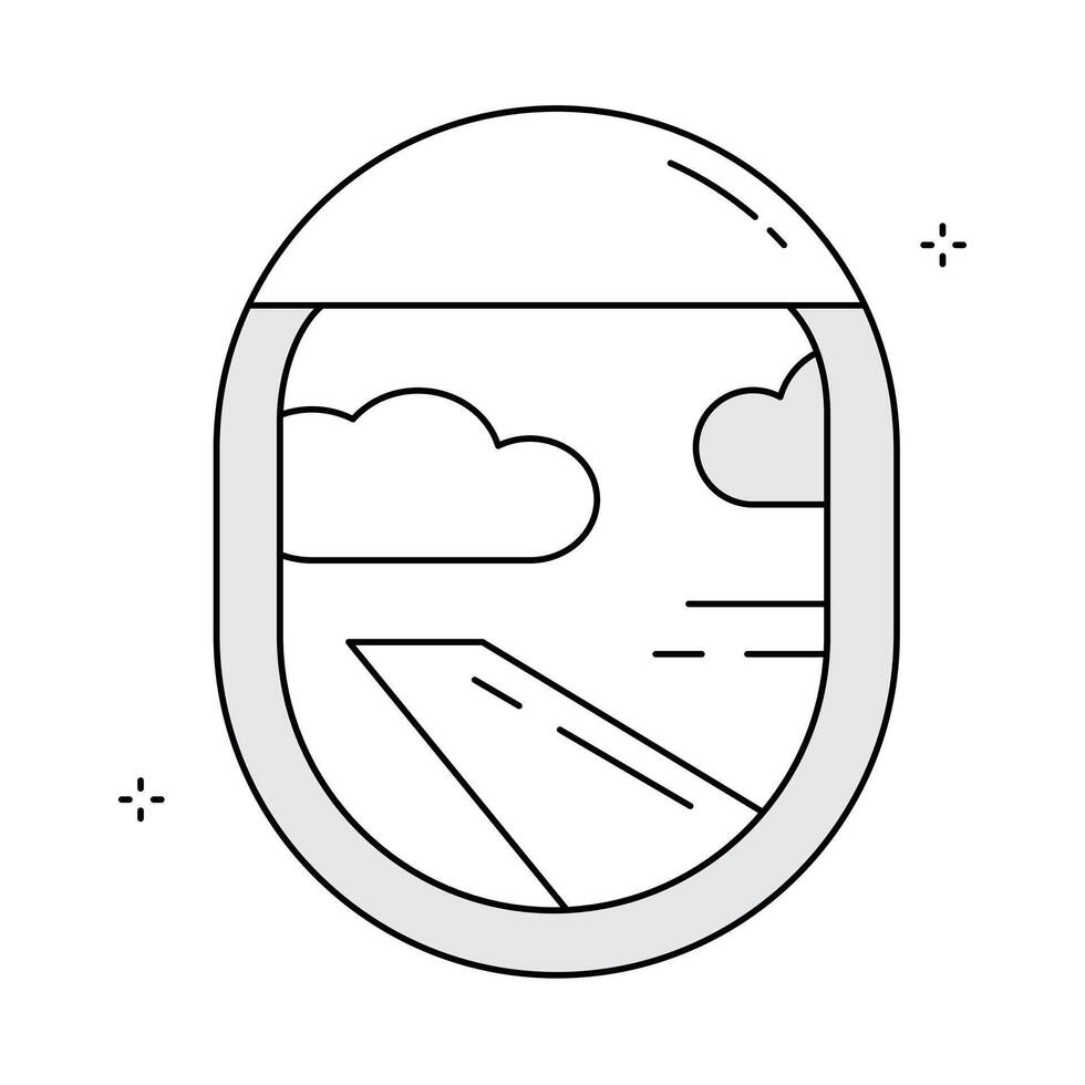 Sky View Airplane Window Icon Design vector