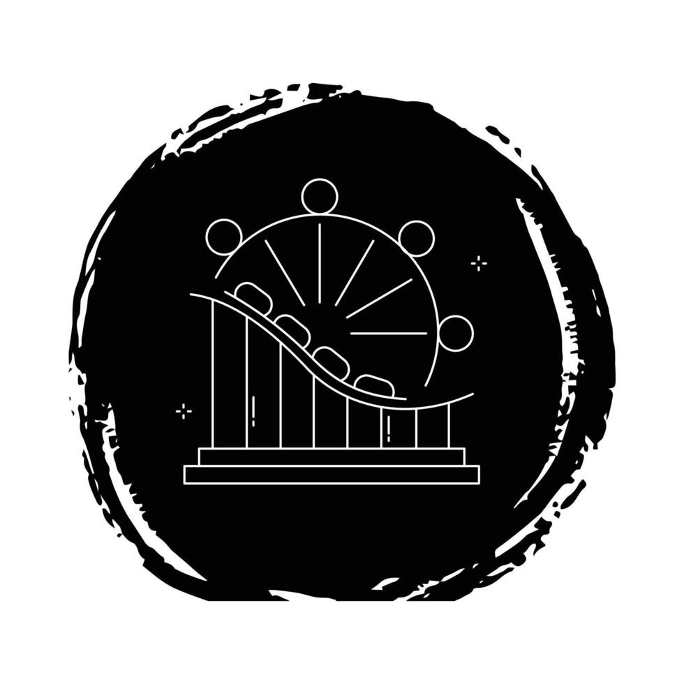 Roller Coaster Amusement Park Icon Design vector