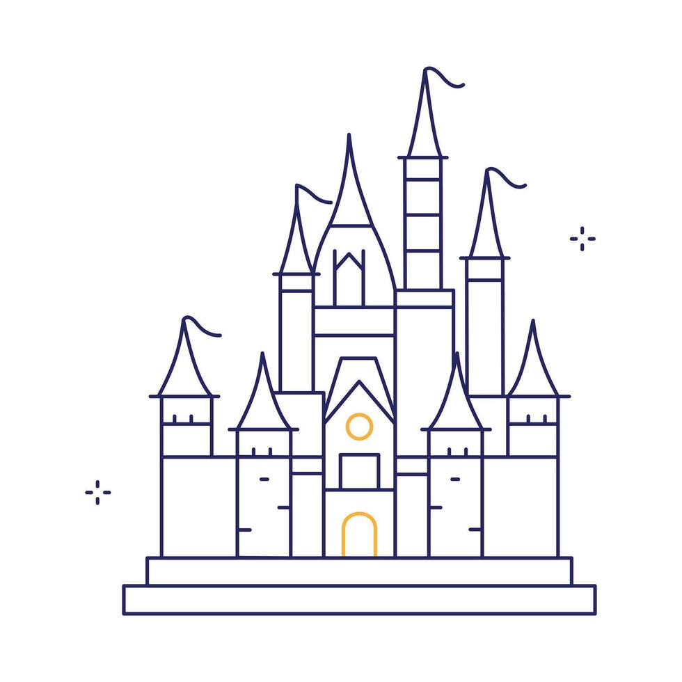 Fairy Tale Castle Icon Design vector