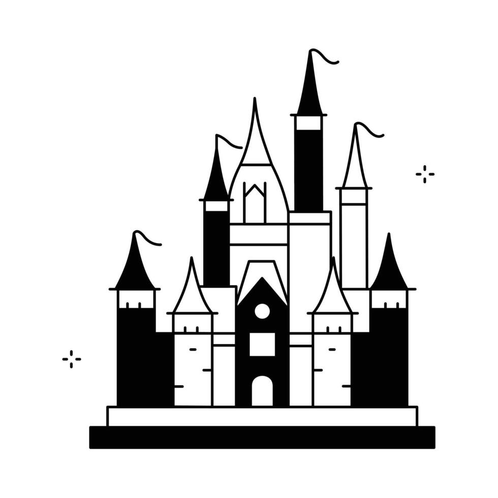 Fantasy Castle Icon Design vector