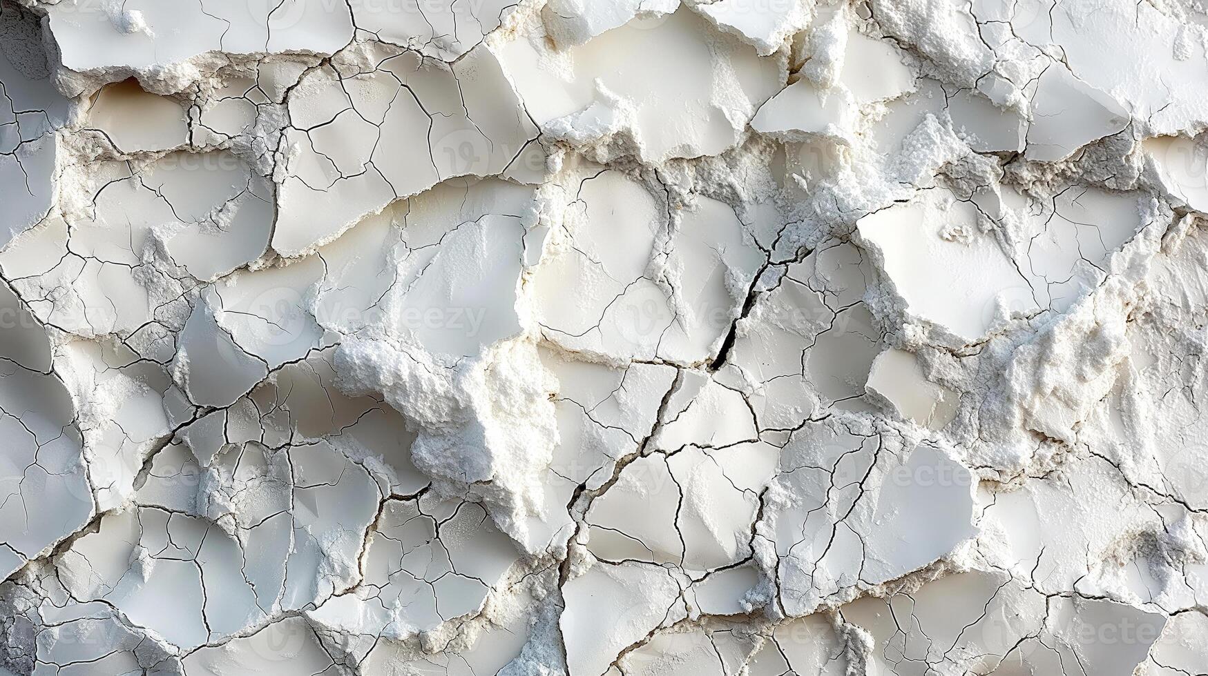 Broken by drought and cracked salty soil photo