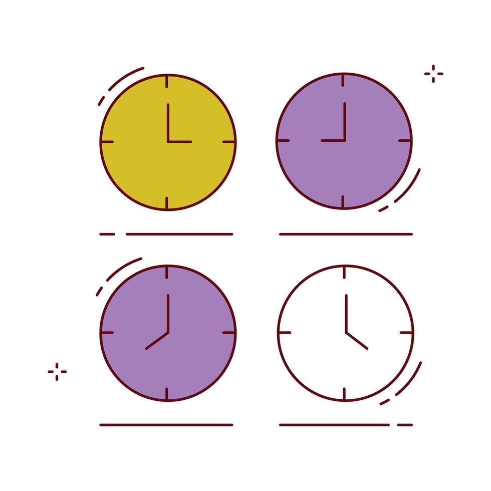 Multiple Timezone Clock Office Icon Design vector