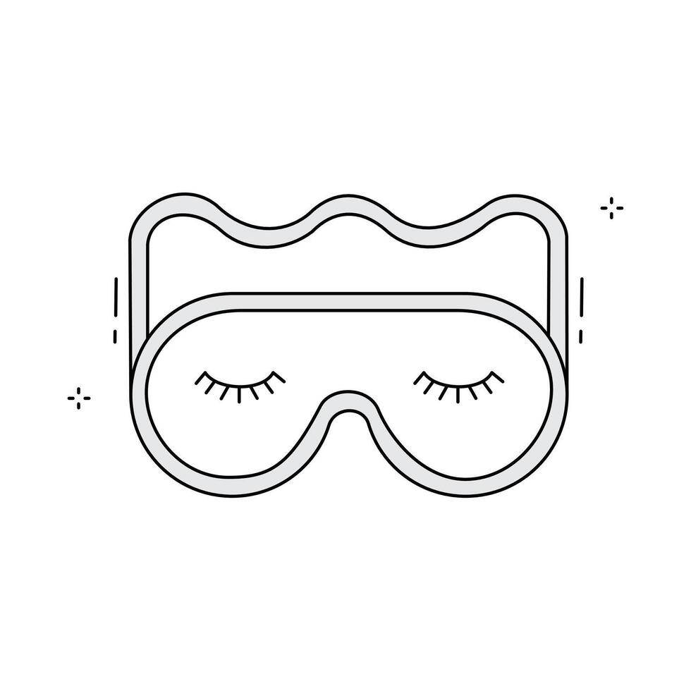 Relaxation Sleep Mask Eye Cover Icon Design vector