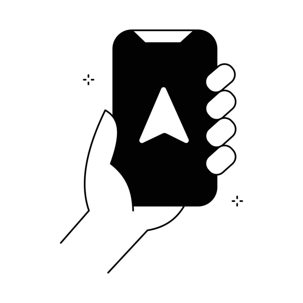 Mobile Phone GPS Navigation Icon Design vector