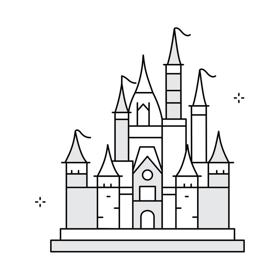 Theme Park Castle Icon Design vector
