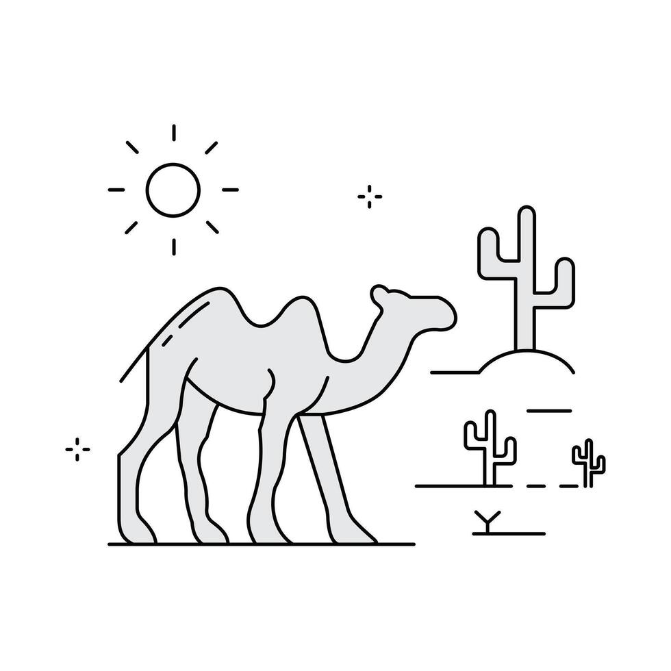 Middle East Desert Camel Icon Design vector