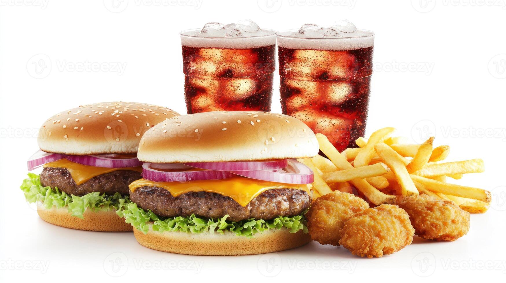 Various Fast Food Background photo
