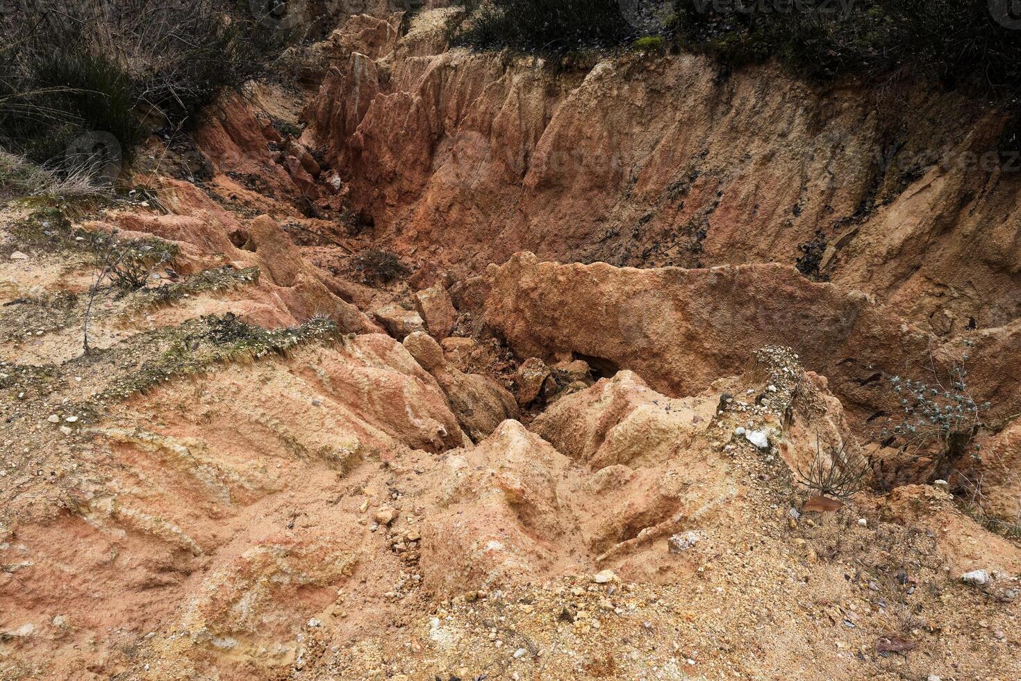 example of clay soil erosion gullies photo