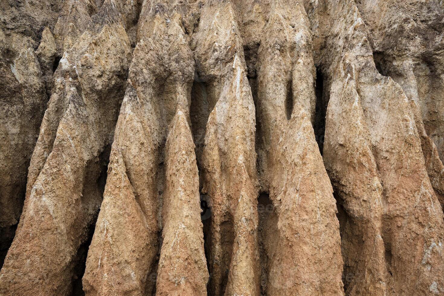 large gullies from clay soil erosion photo