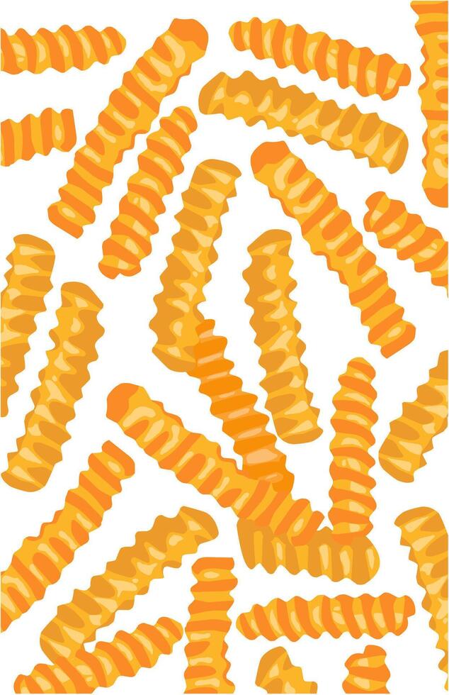 Delicious crinkle cut French Fries issolated on white vector