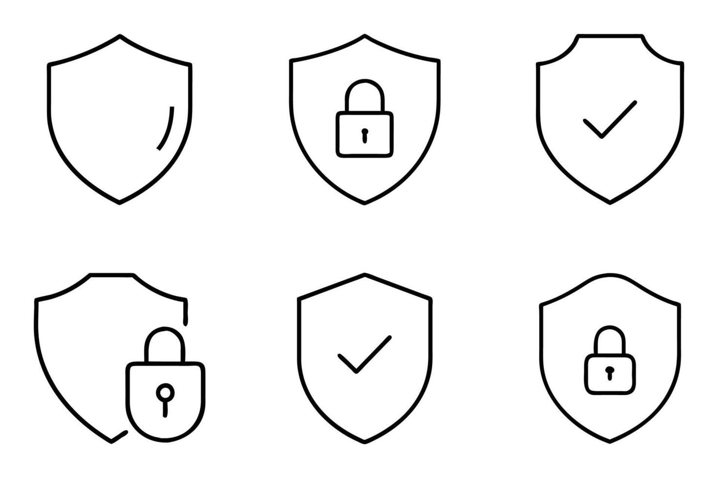 Modern Silhouette and Outline Security Icon Set vector