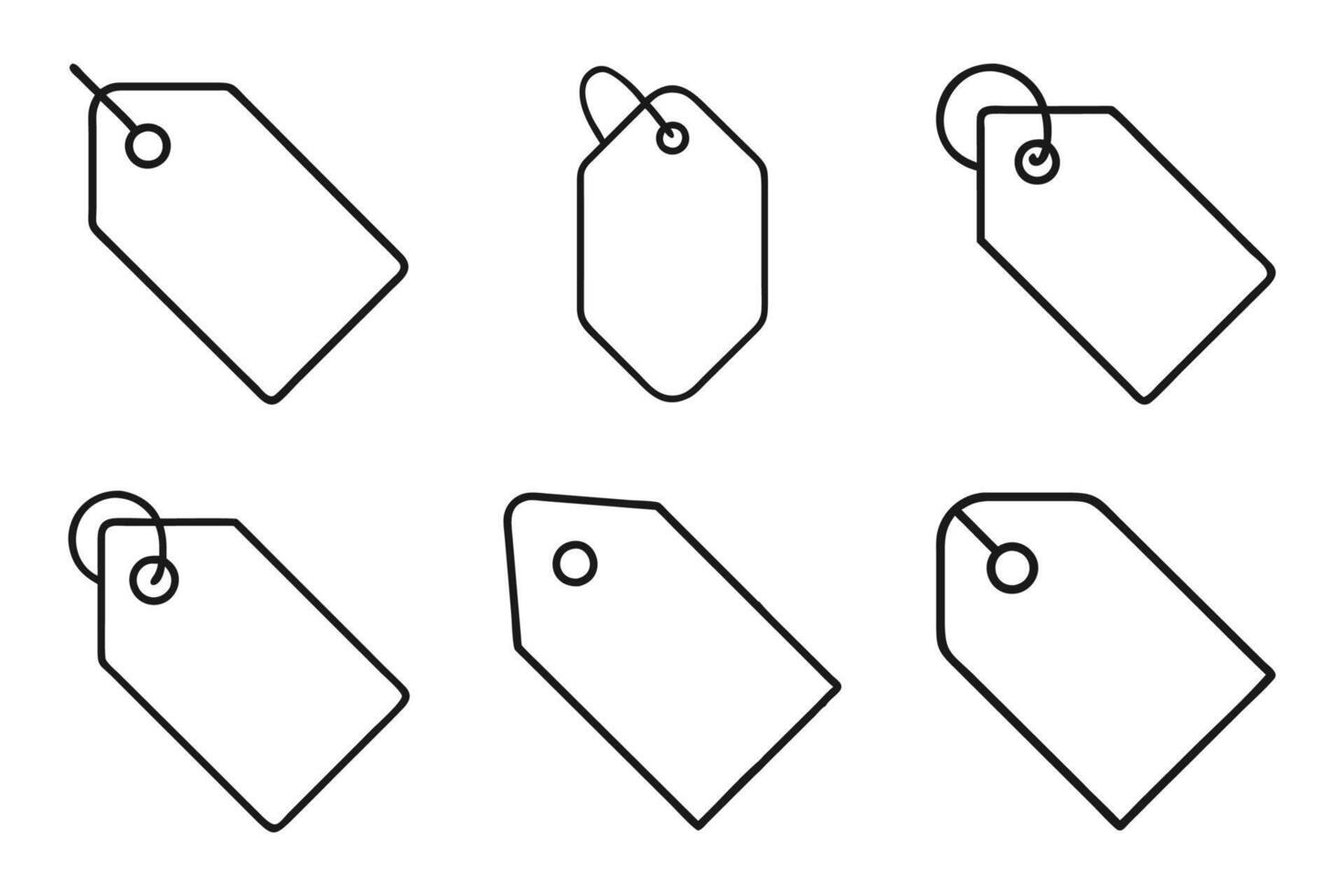 Tag Icon Pack with Outline and Silhouette Style vector
