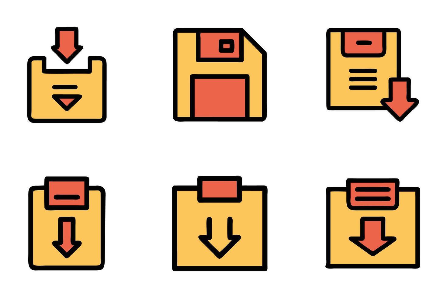 Flat design save silhouette icons vector