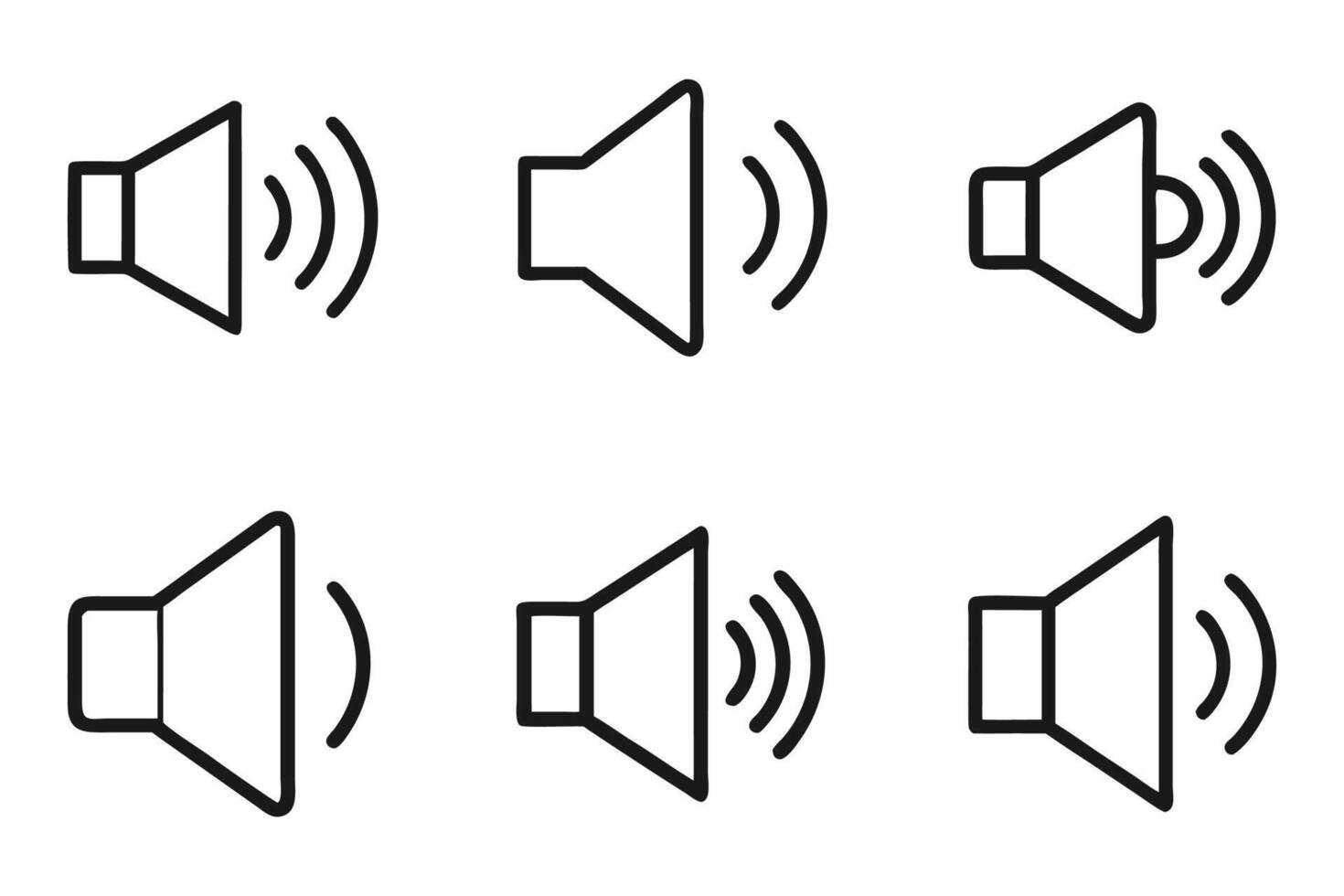 Flat Design Sound Silhouette Icons with Outlines vector