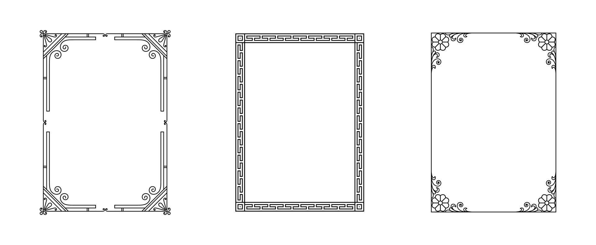 Set of Decorative vintage frame and border vector